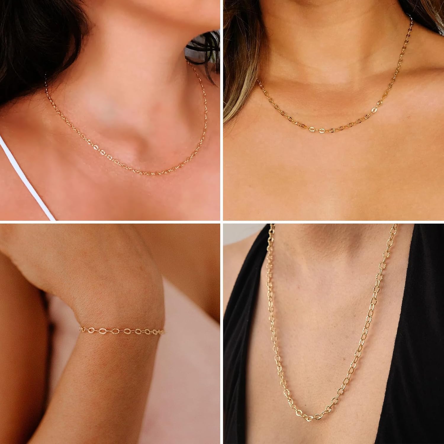 Wildly Connected 2mm Diamond-Cut Cable Chain Necklace