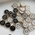 Black And White Enamel Initial Charm