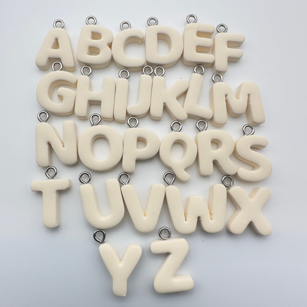 Cream Cutout Initial Charms