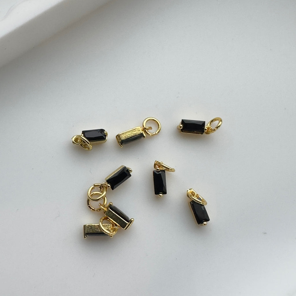 Black Baguette Charm
