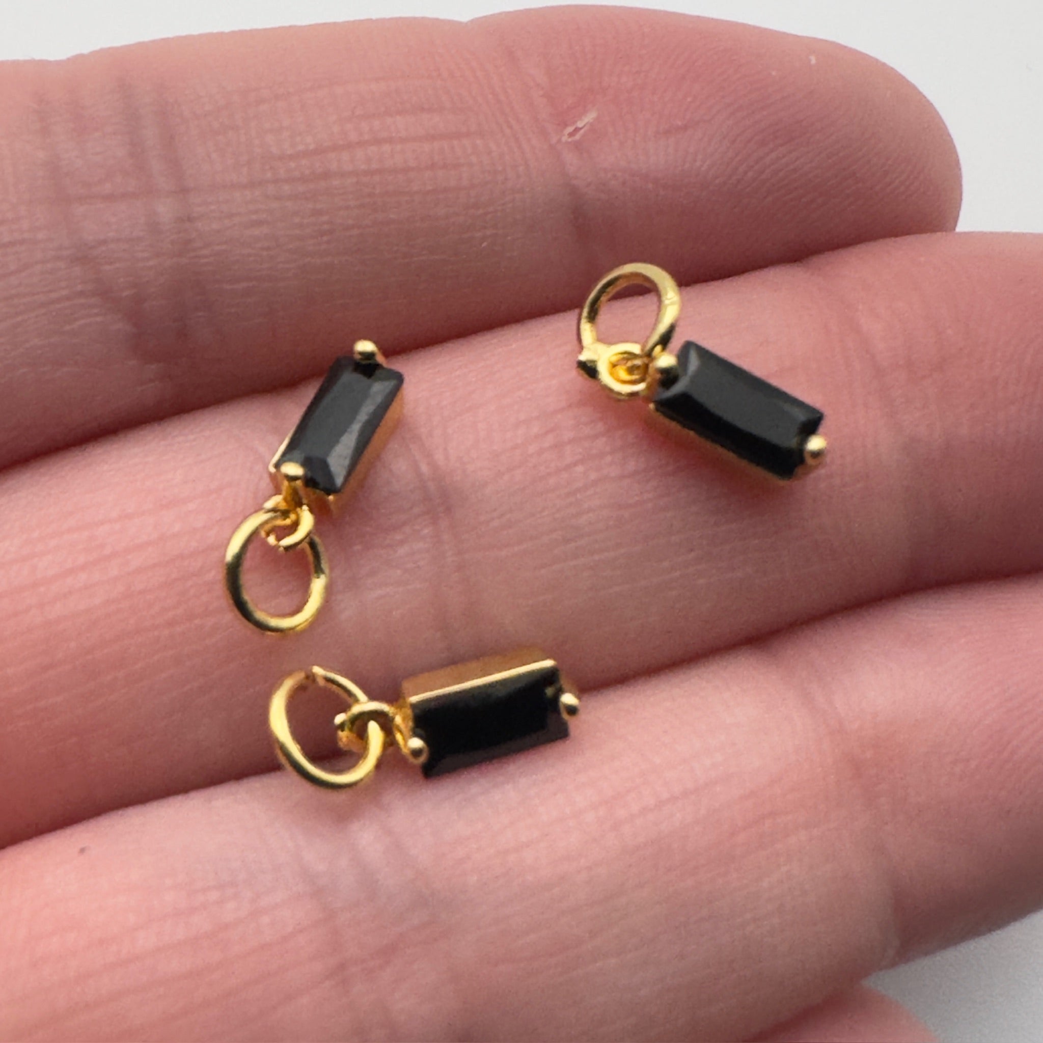 Black Baguette Charm