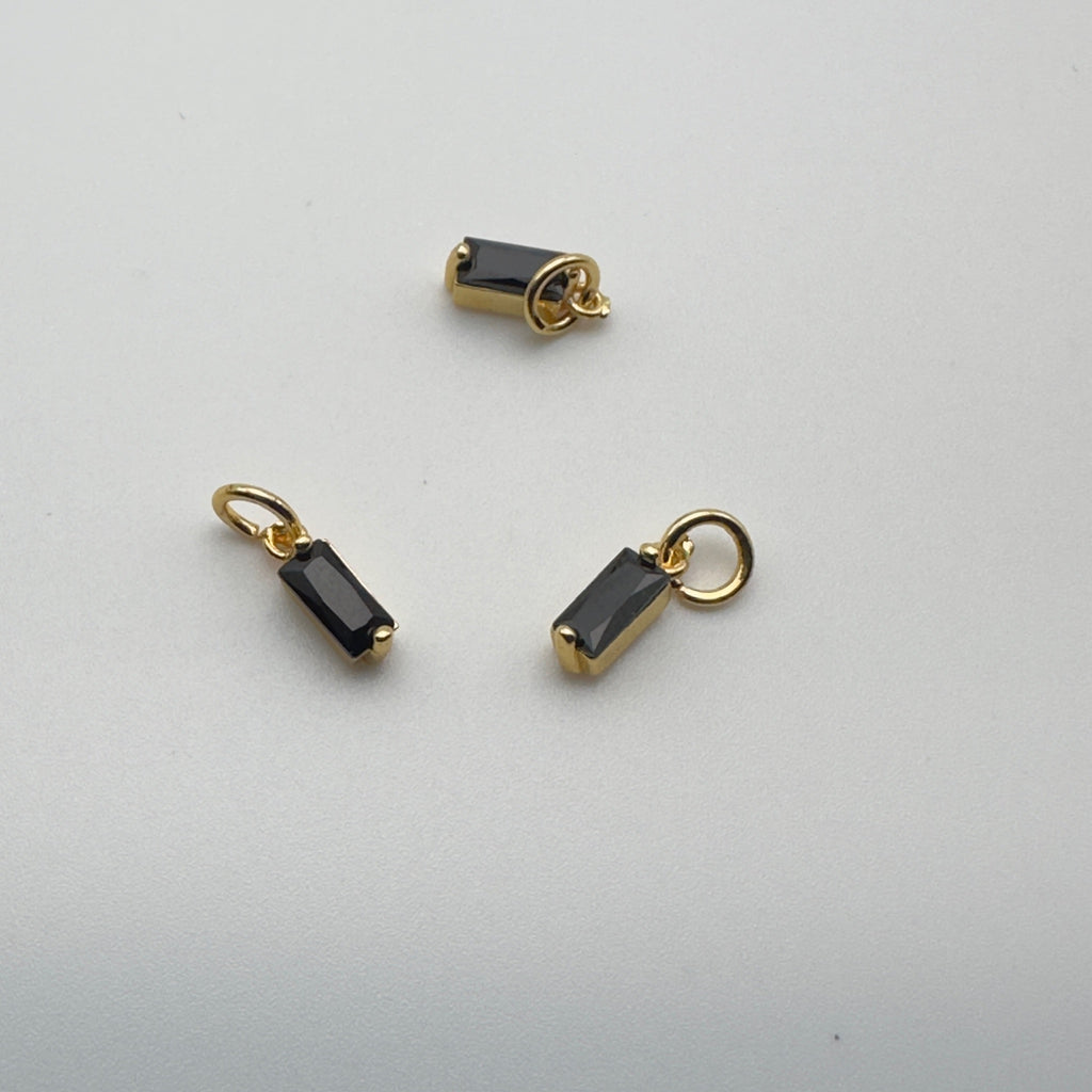 Black Baguette Charm