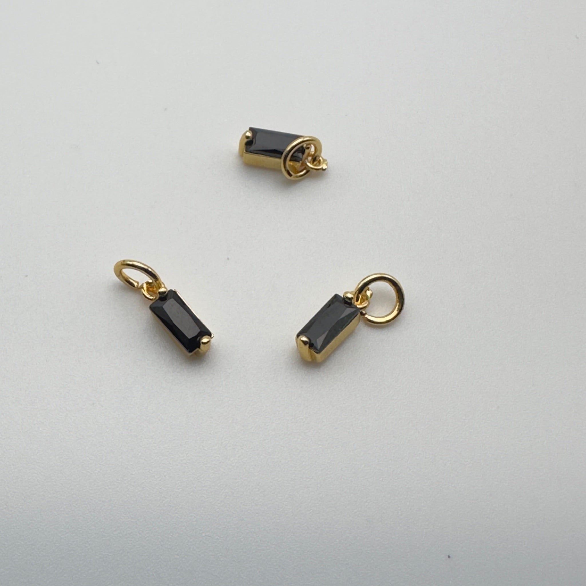 Black Baguette Charm