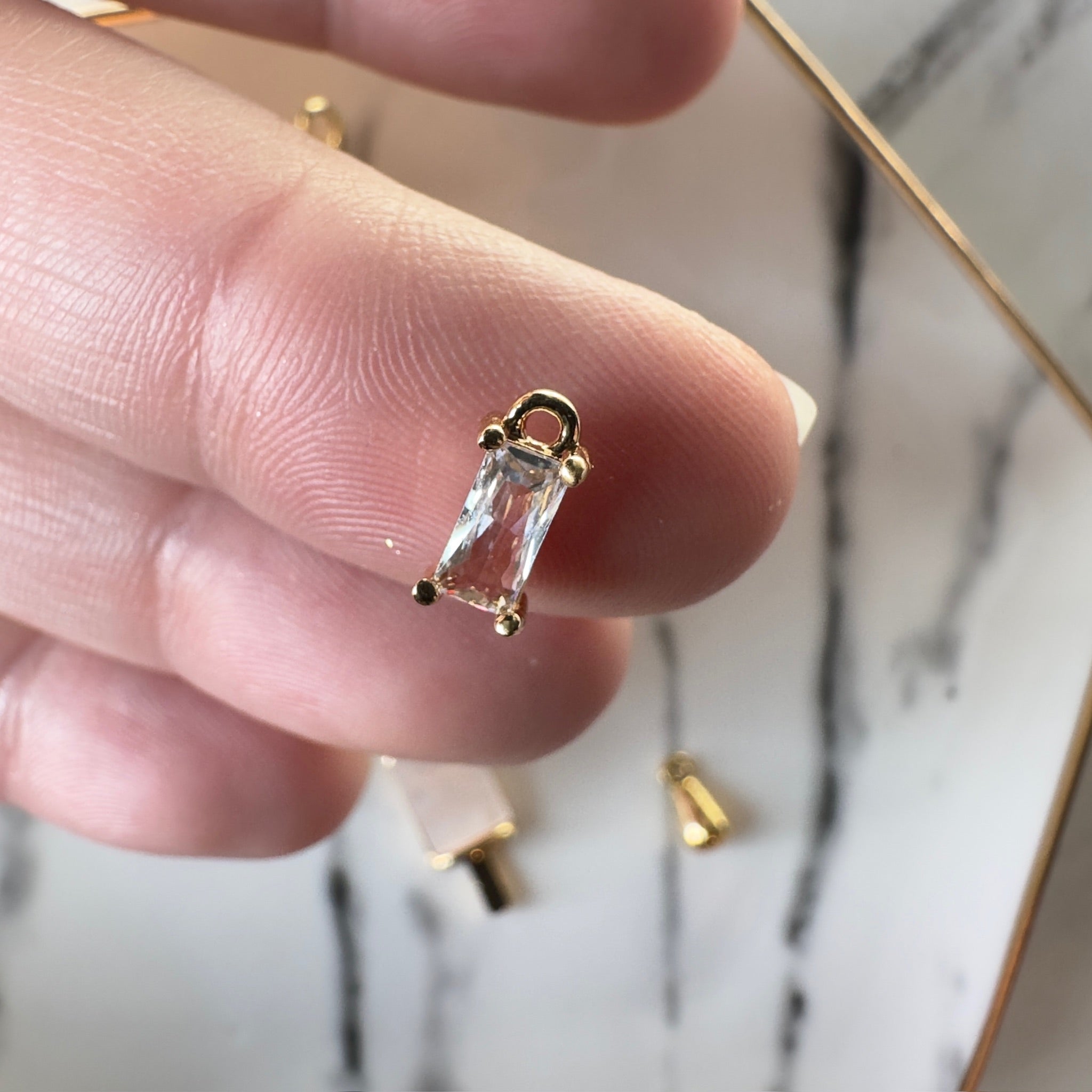 Clear Baguette Charm