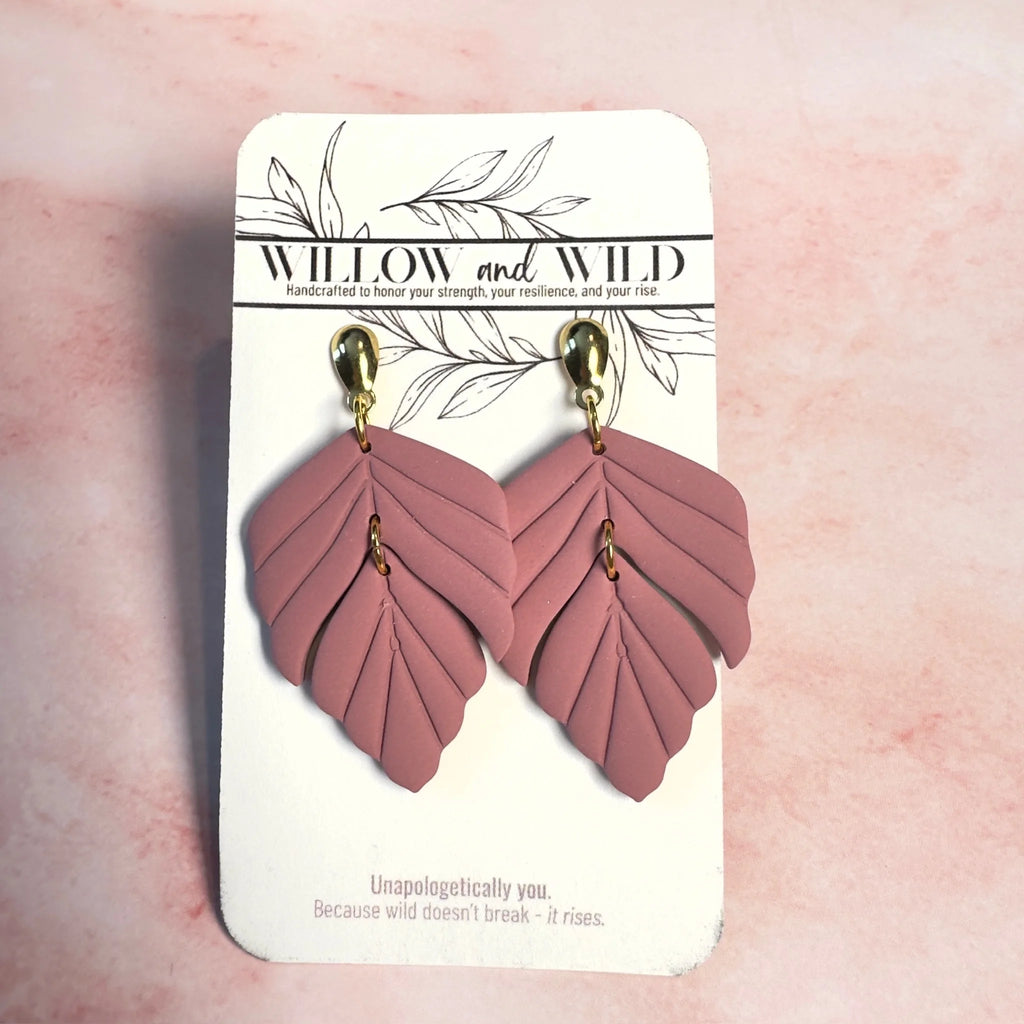 Blushing Leaf Dangles in Pink Sugar