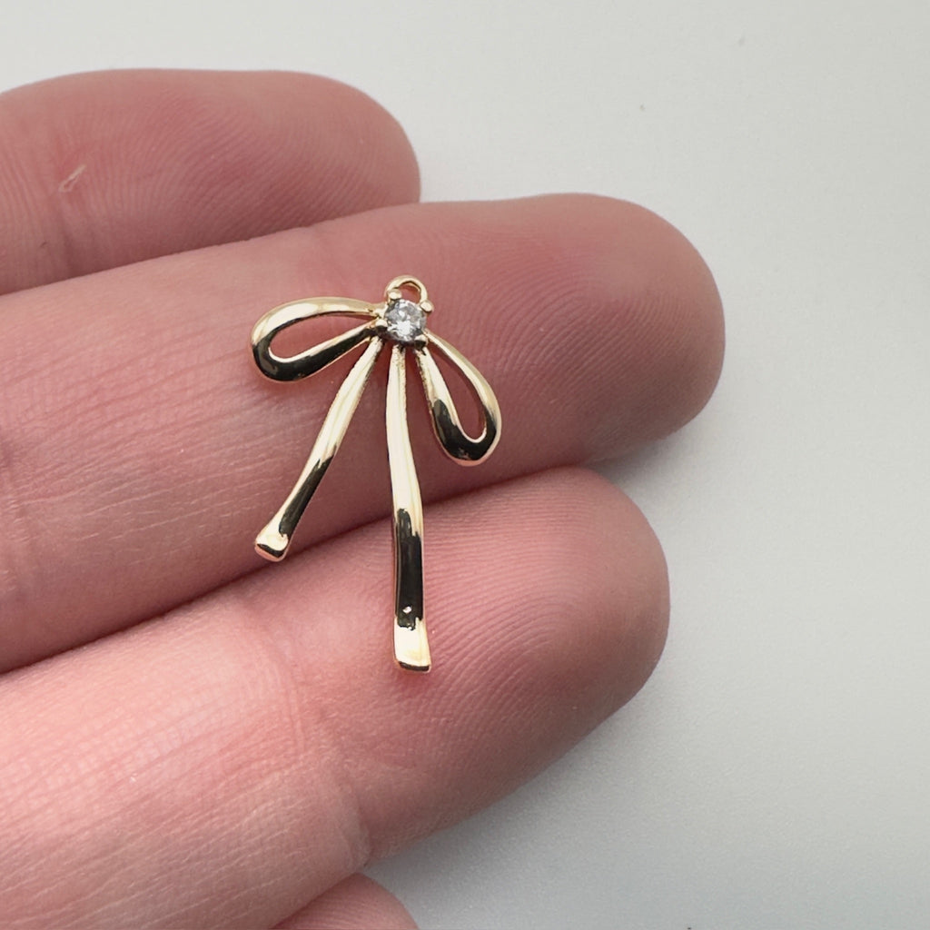 Bow With Cubic Zirconia Charm