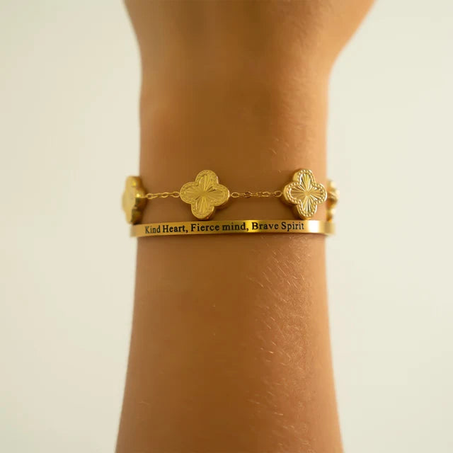 Kind Heart, Fierce Mind Engraved Bangle