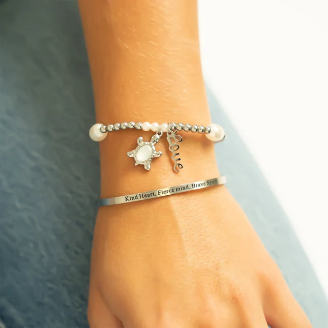 Kind Heart, Fierce Mind Engraved Bangle
