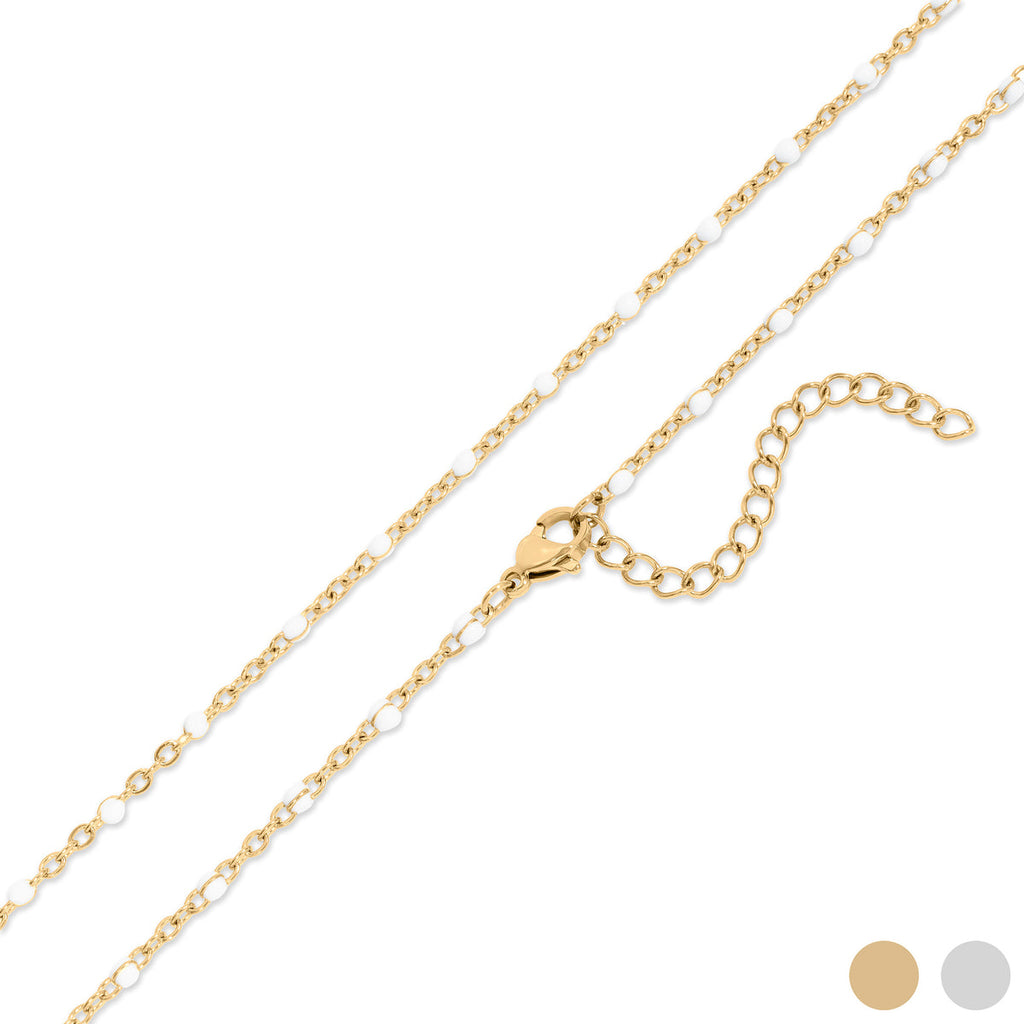 Delicate chain necklace with white confetti accents