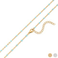 Fine chain necklace with turquoise bead accents