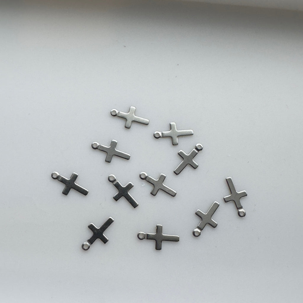 Cross Charm in Stainless Steel