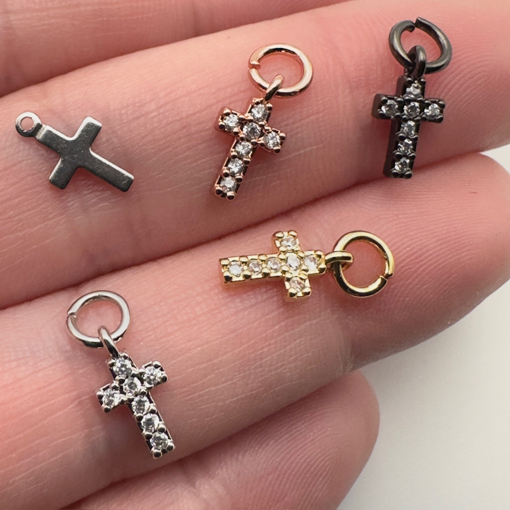 Pave Cross Charm
