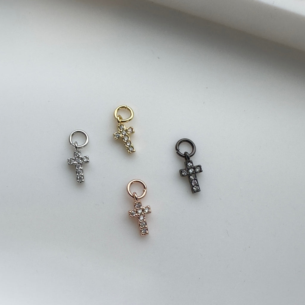 Pave Cross Charm