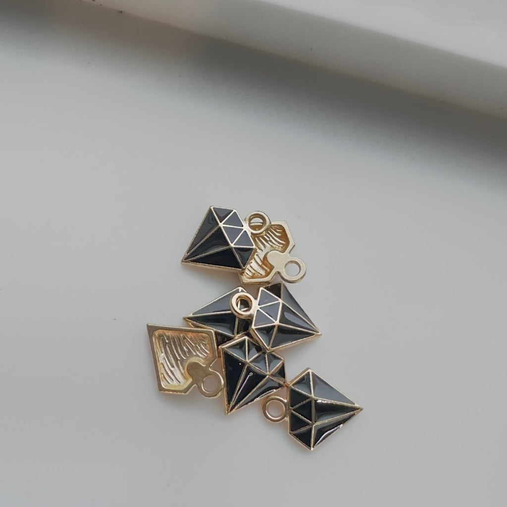 Black Diamond Enamel Charm