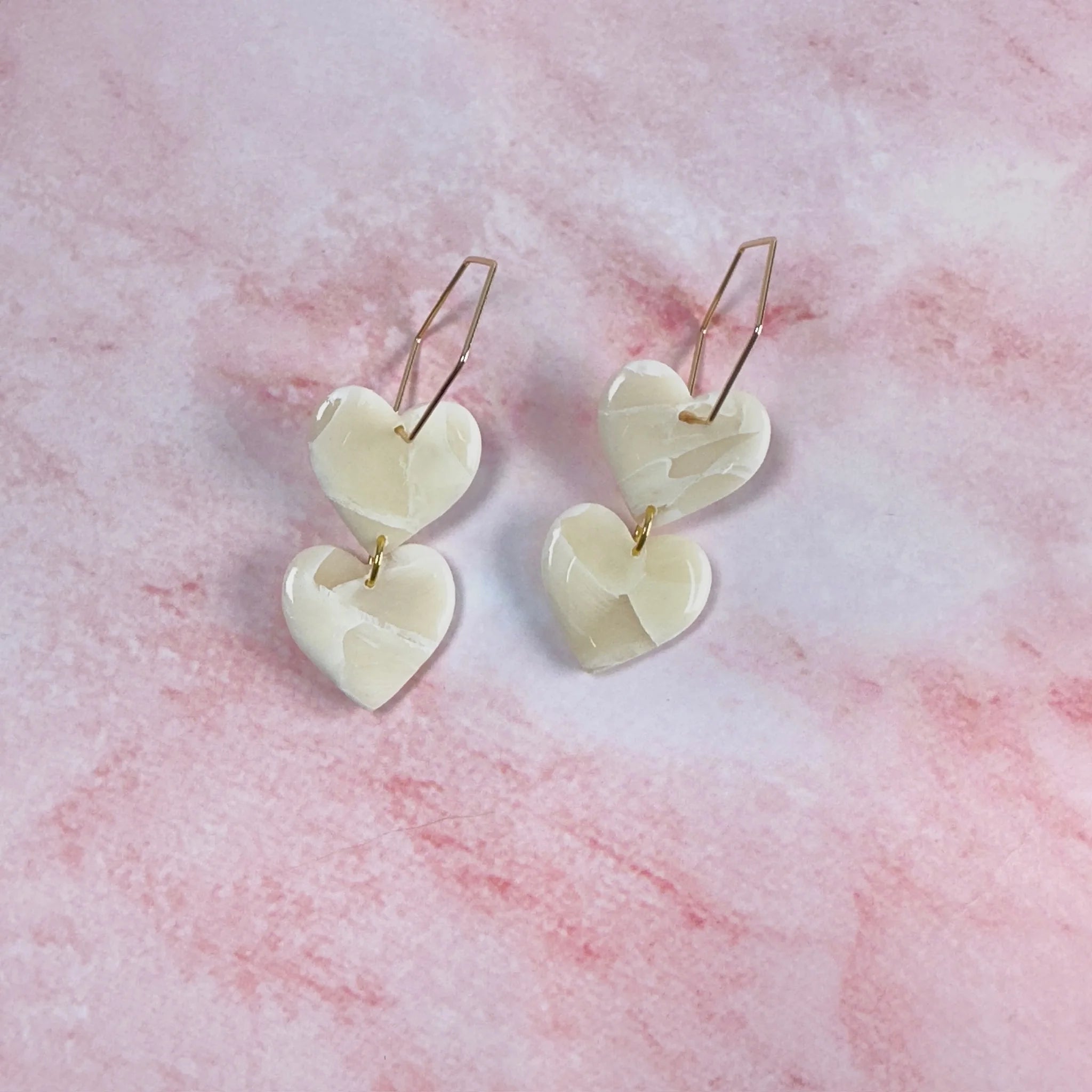 Ever Yours Marble Heart Hoops