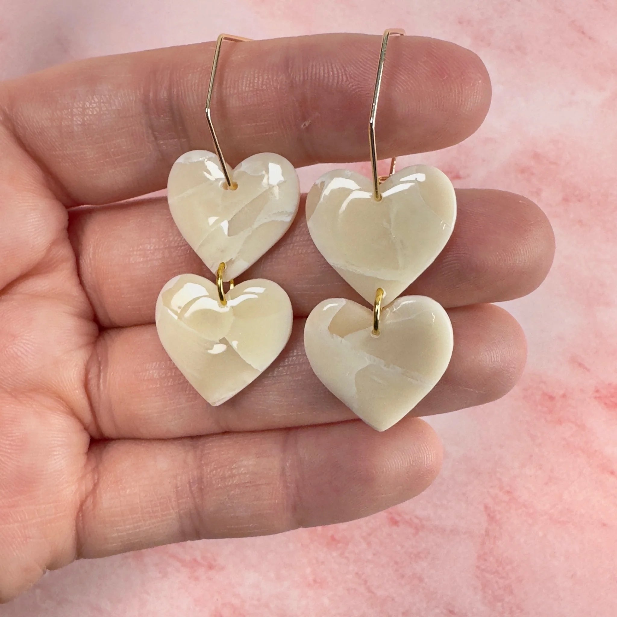 Ever Yours Marble Heart Hoops