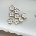 White Flower Enamel Charm