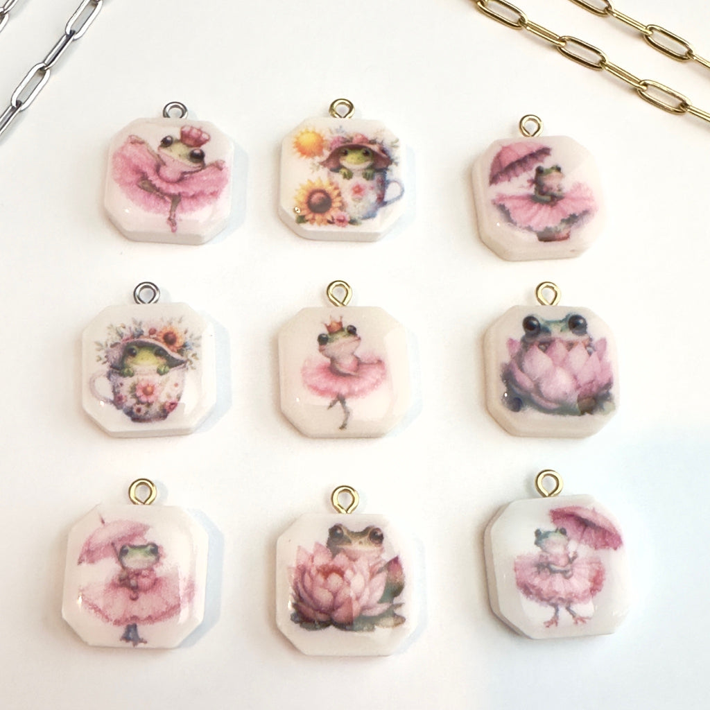 Lotus Flower Frog Charm Collection