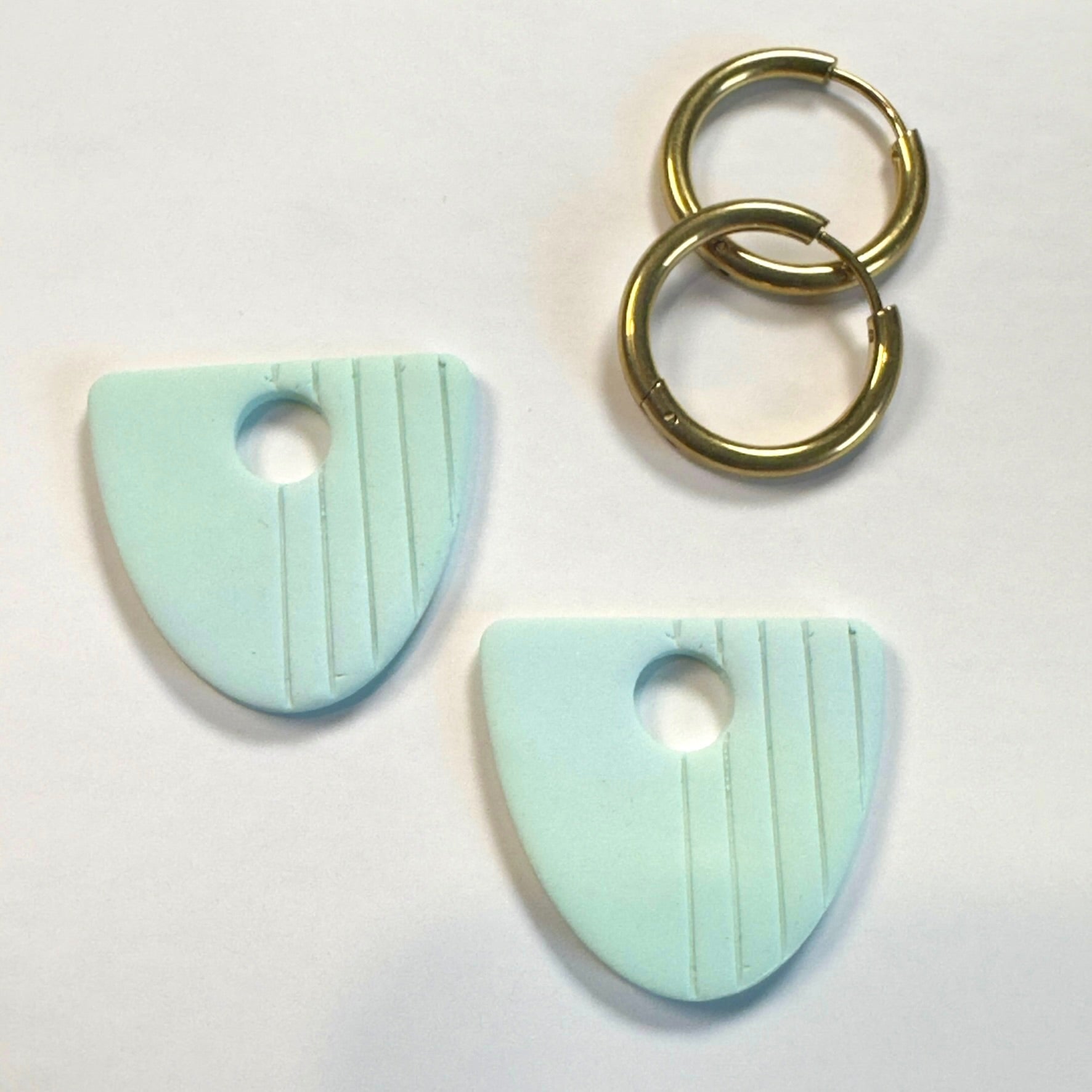 Mint Half Line Hoop Charms