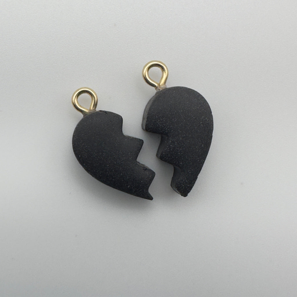 Beautifully Unbroken Heart Charm Set in Black