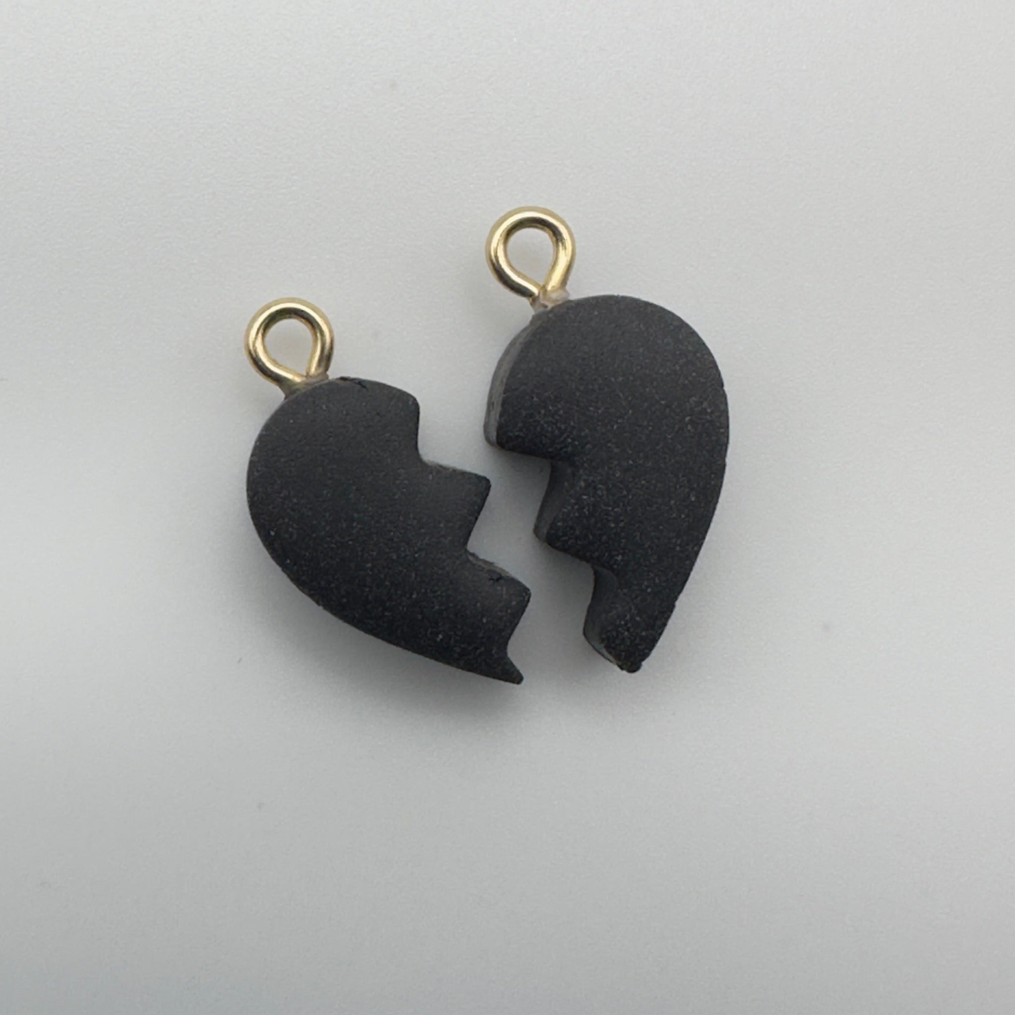 Beautifully Unbroken Heart Charm Set in Black