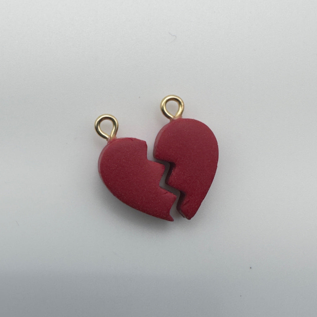 Beautifully Unbroken Heart Charm Set in Red