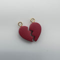 Beautifully Unbroken Heart Charm Set in Red
