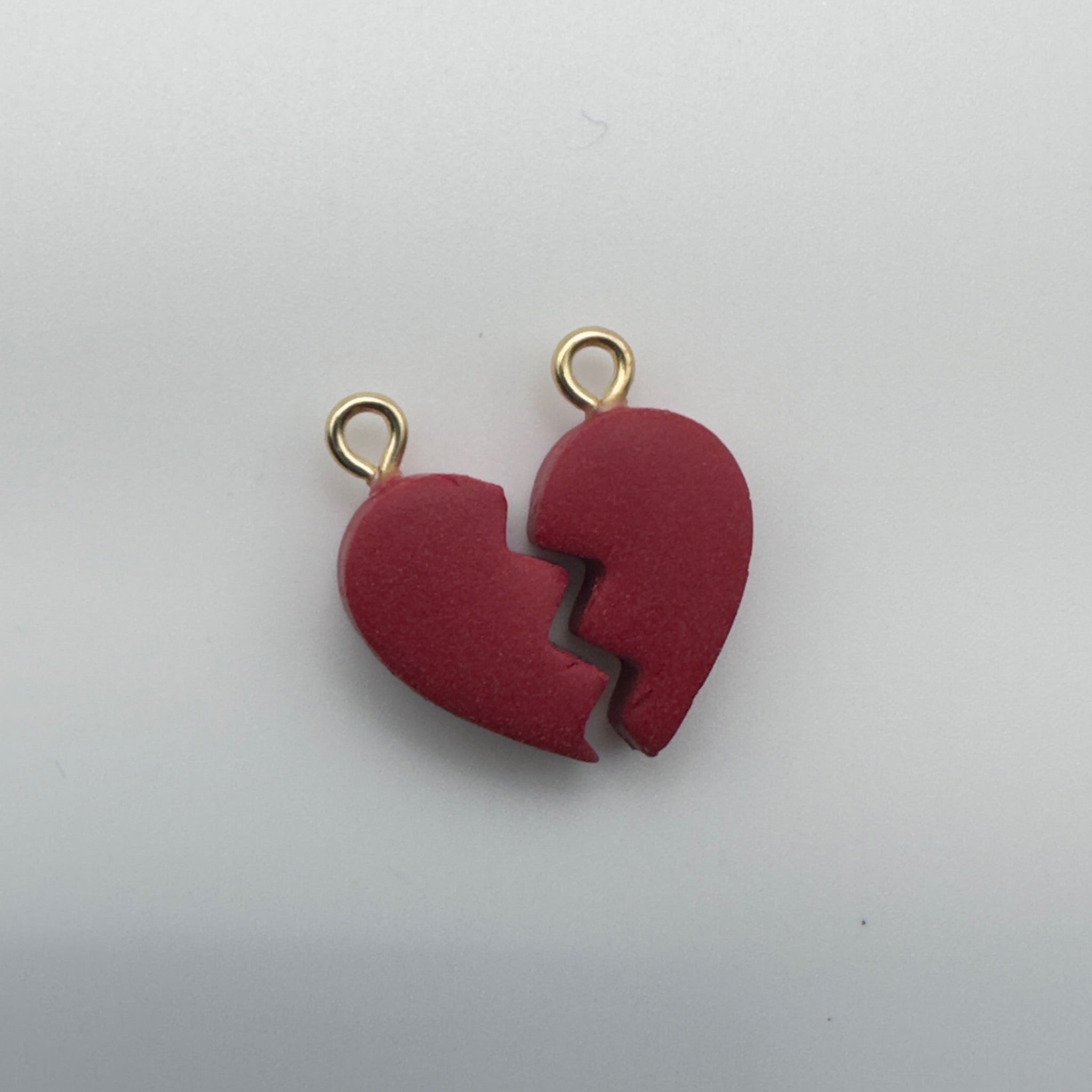 Beautifully Unbroken Heart Charm Set in Red