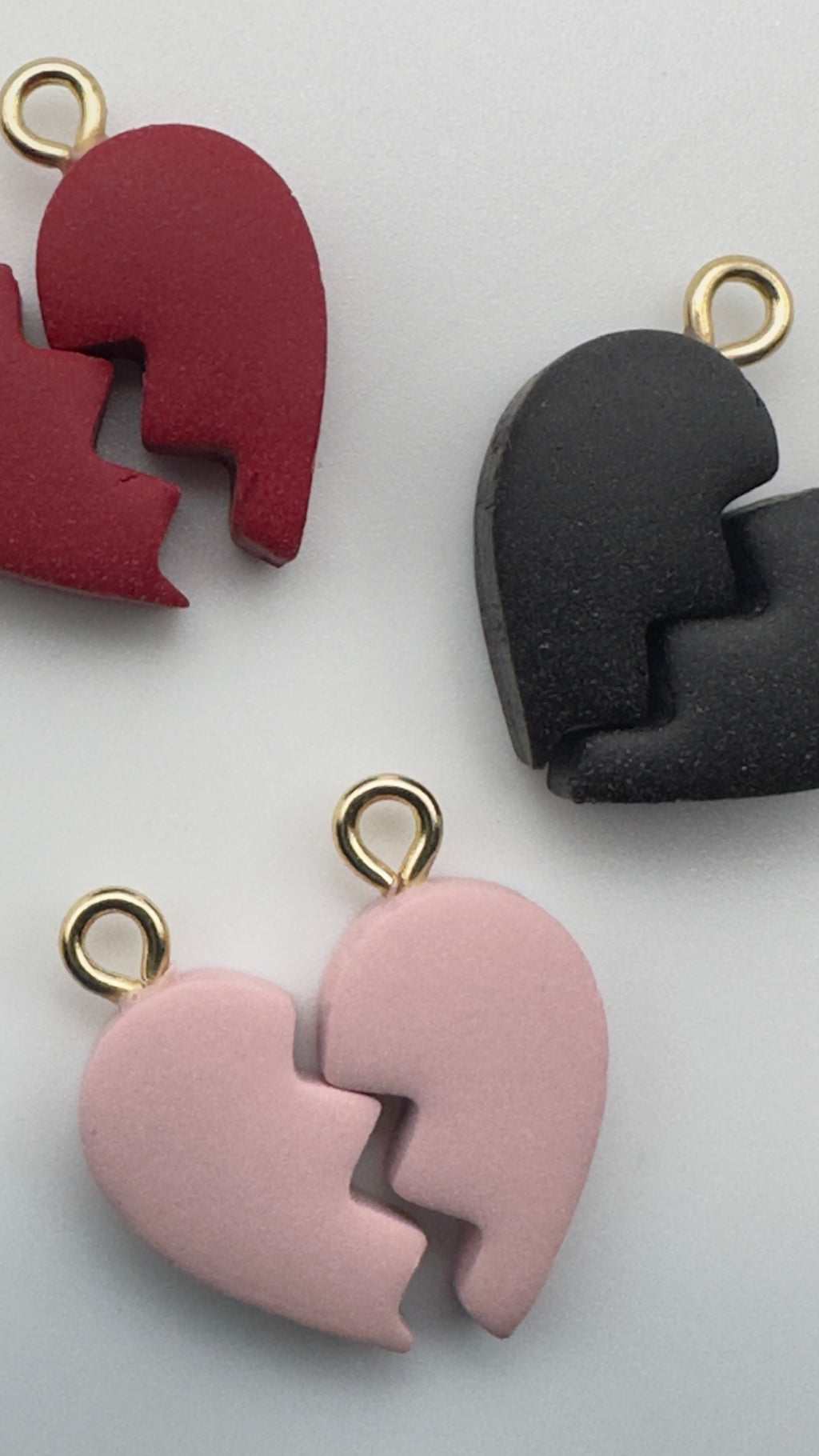 Beautifully Unbroken Heart Charm Set in Dusty Pink