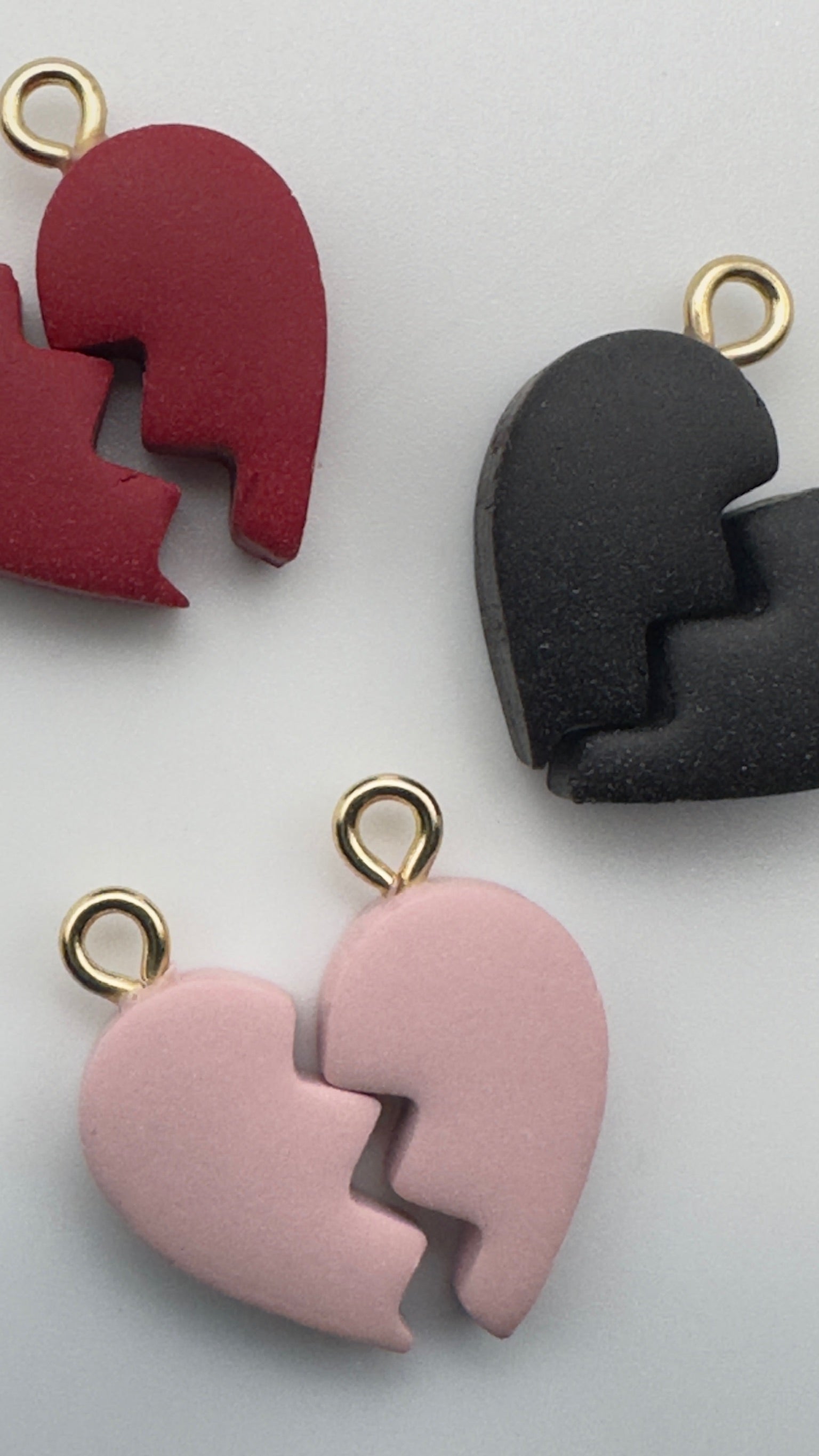 Beautifully Unbroken Heart Charm Set in Red