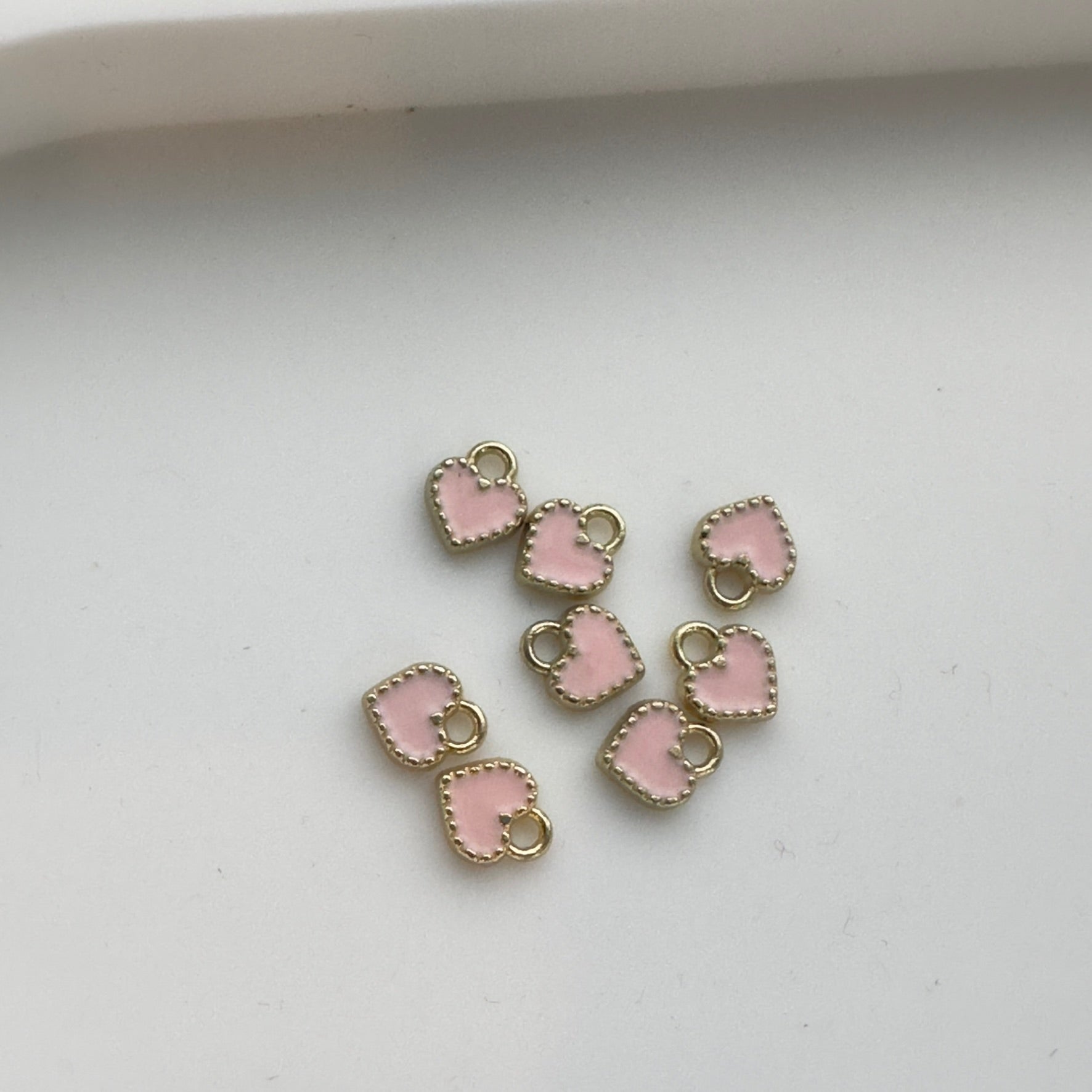 Pink Enamel Heart Charm