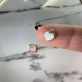 White Enamel Heart Charm