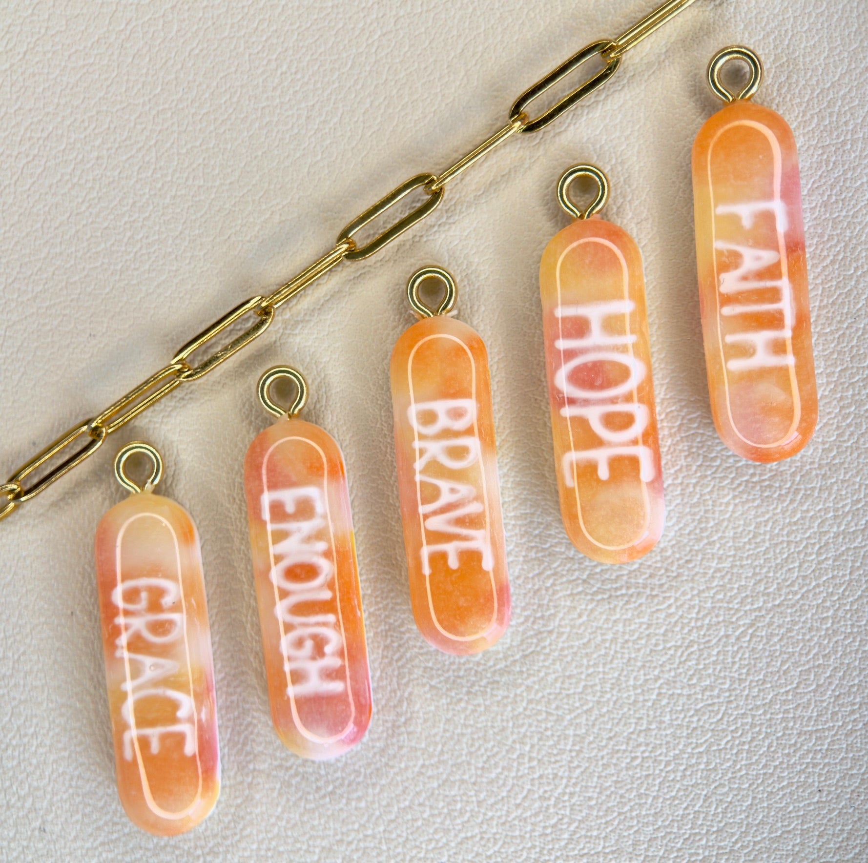 Watercolor Affirmation Capsule Charms