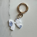 Blue Bloom Bow Keychain Charm