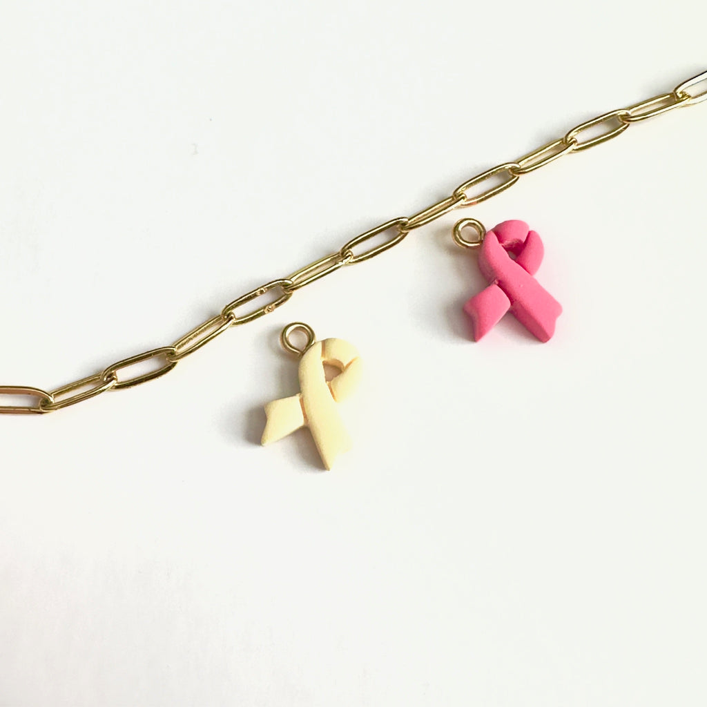 Pink Ribbon Breast Cancer Awareness Charm