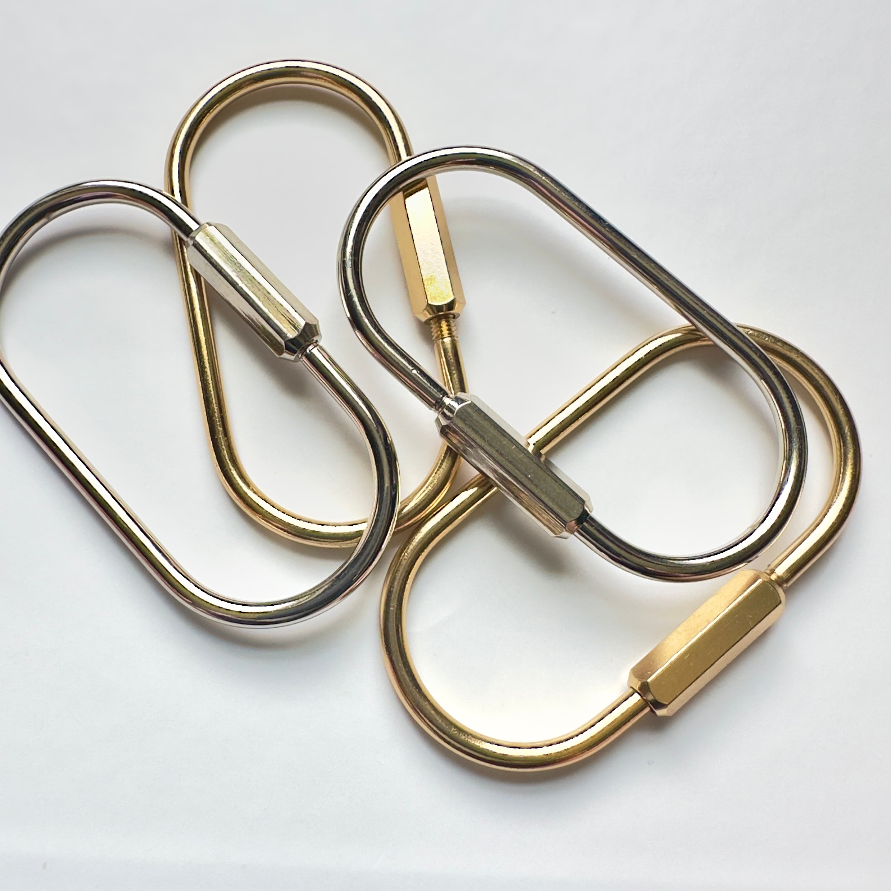Solid Brass Oval Charm Holder Keychain