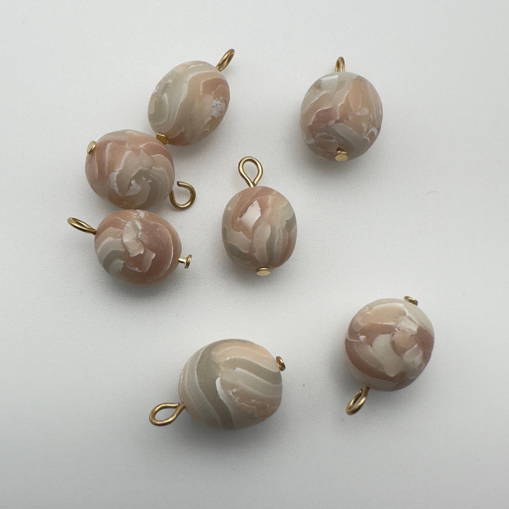 Softly Layered Blush Bead Charm