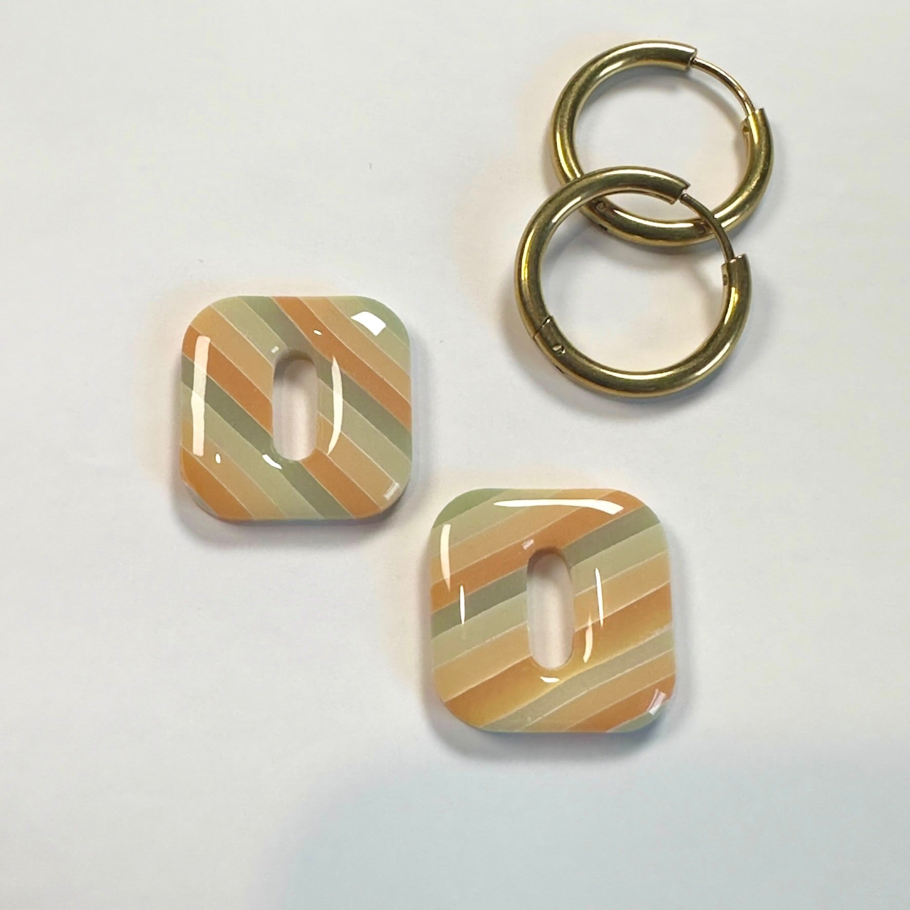 Layered Stripe Hoop Charms