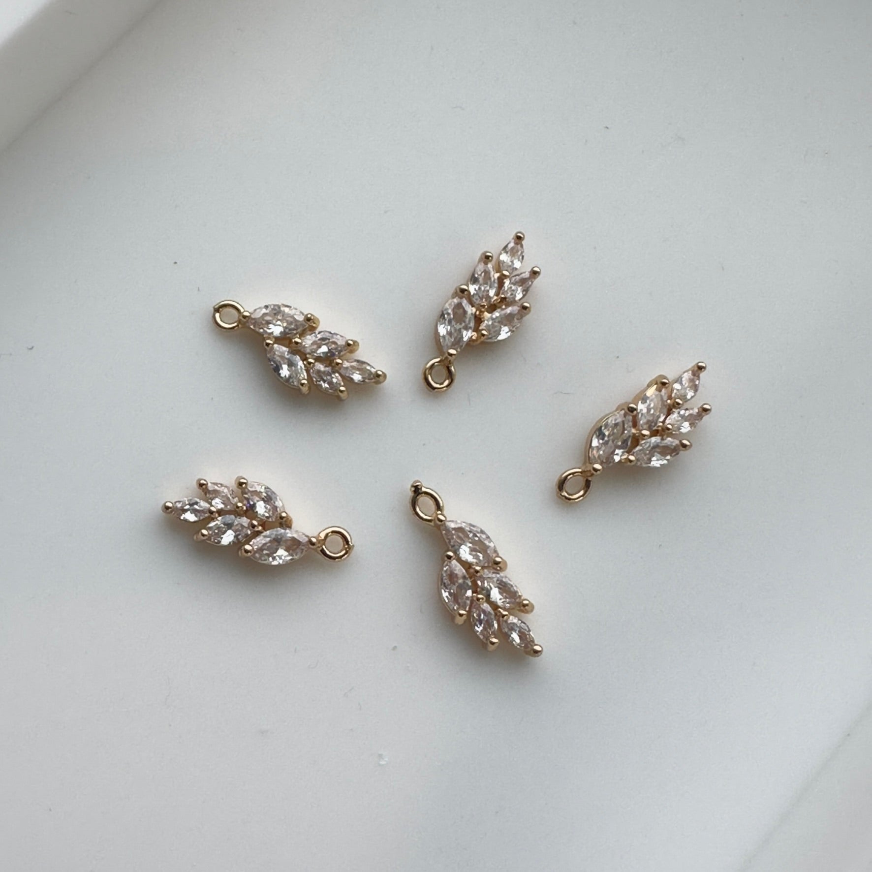Jeweled Leaf Charm