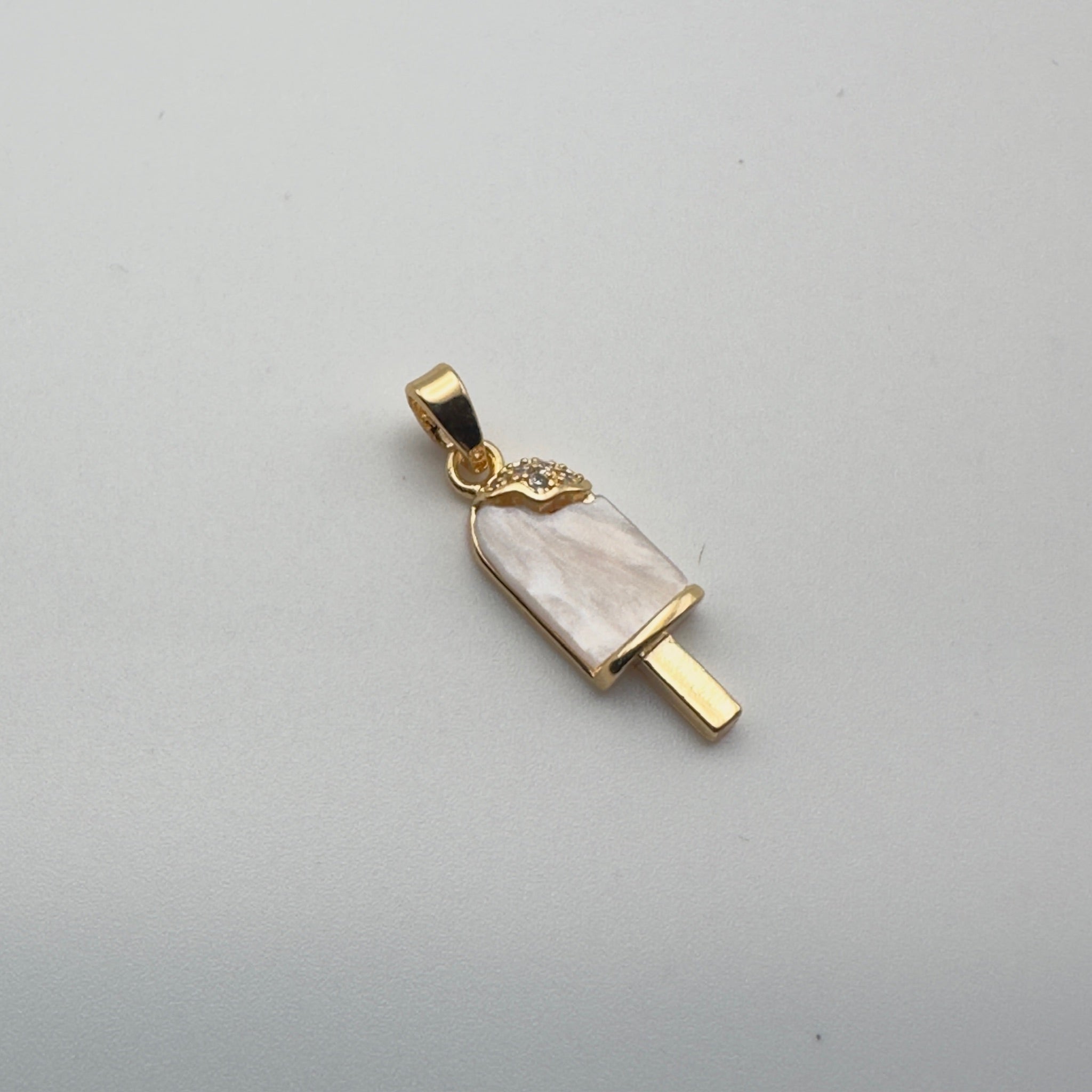Gold Lollipop Charm with Mother of Pearl