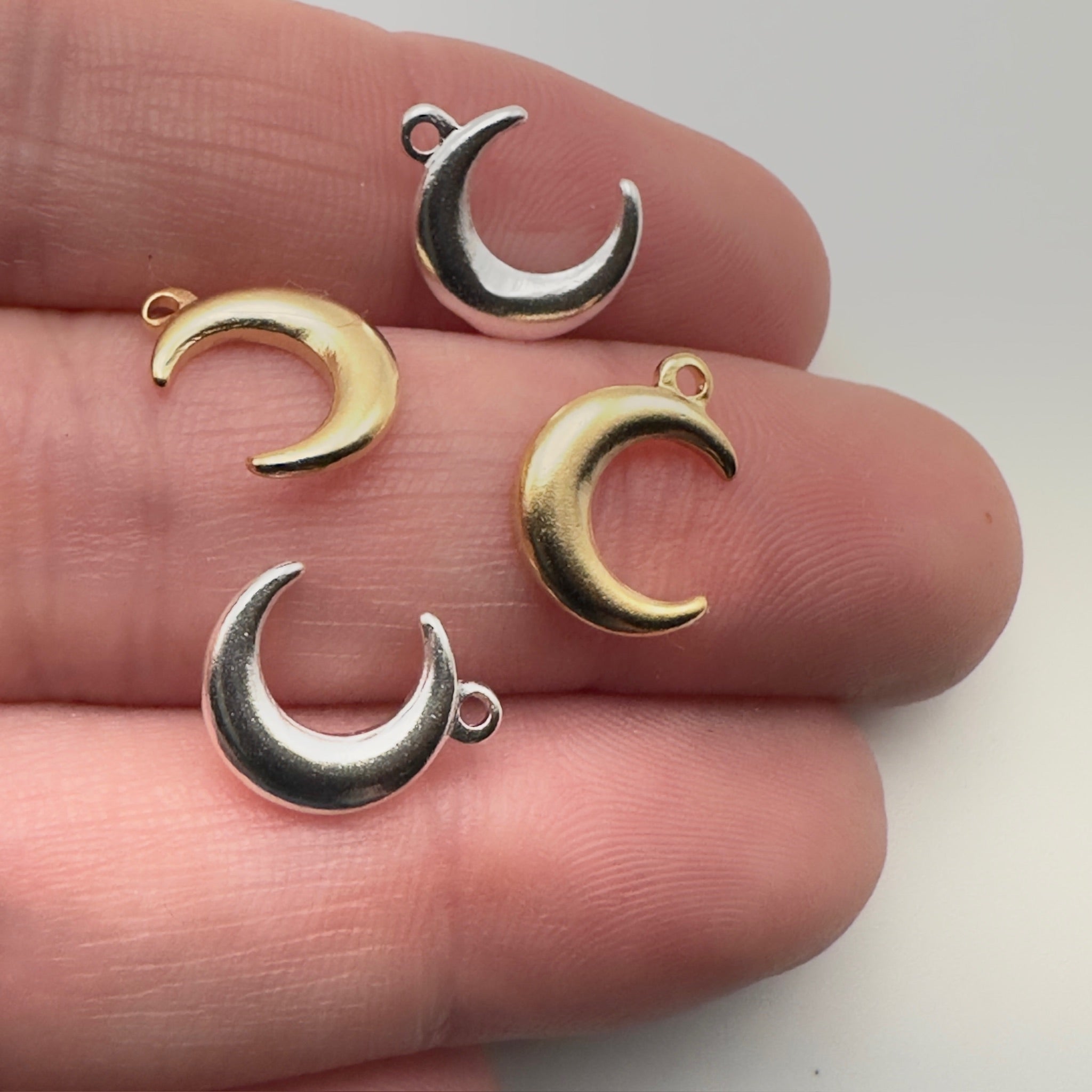 Moon Charms in Stainless Steel