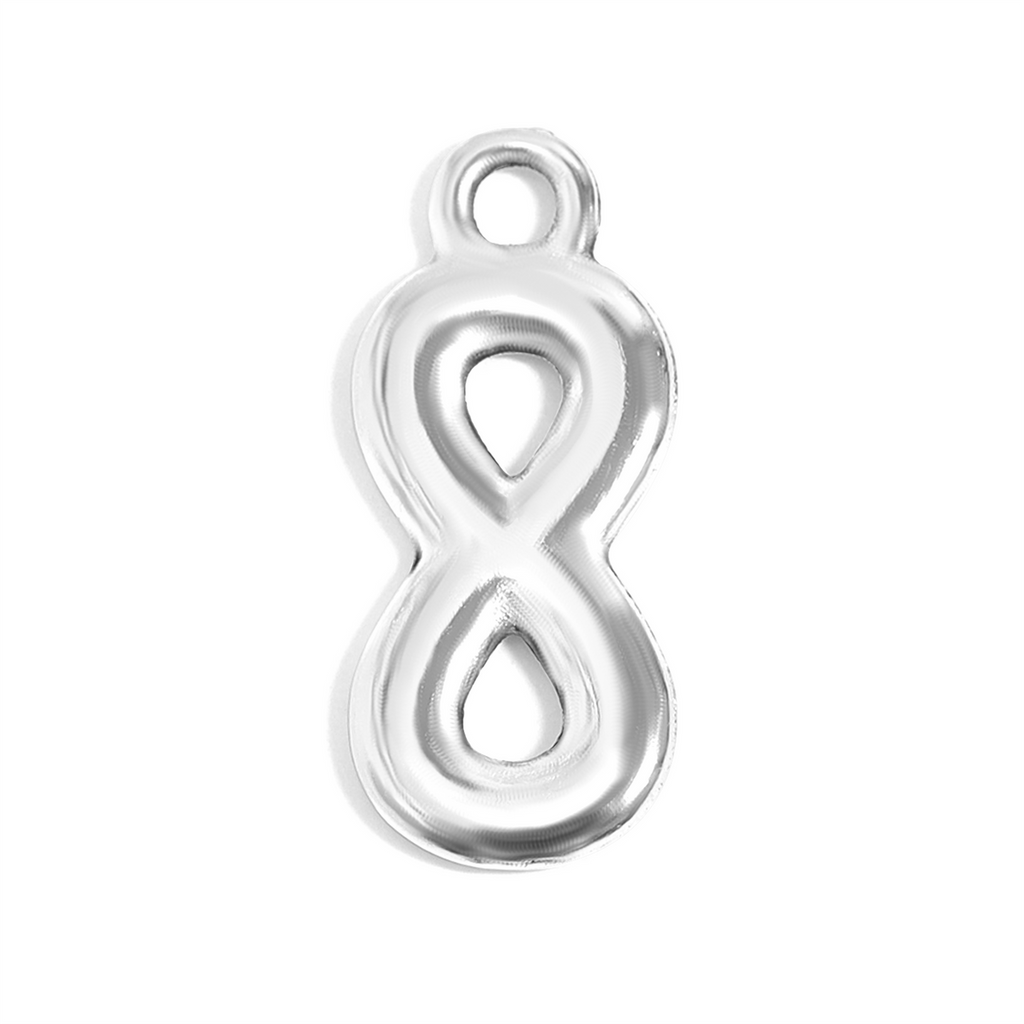 Silver infinity symbol charm