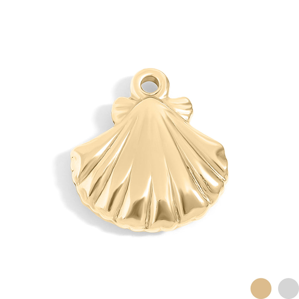 Polished clam shell charm