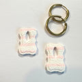 Coastal Pink Stripe Hoop Charms