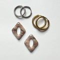 Diamond Stone Hoop Charms