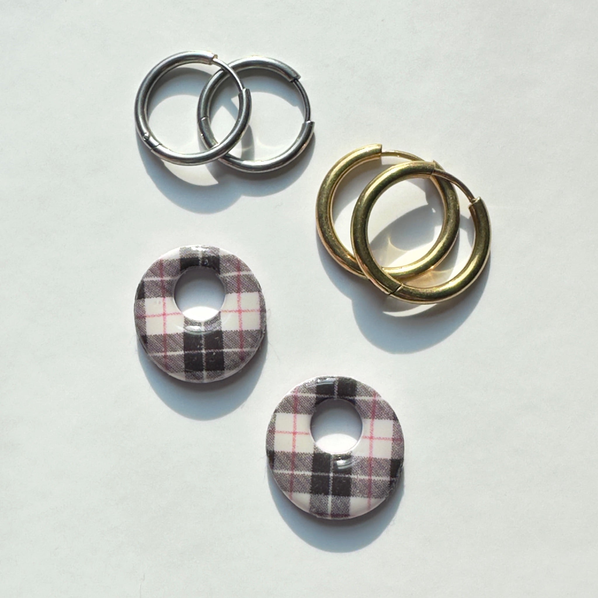 Elevated Plaid Wild Orbit Hoop Charms