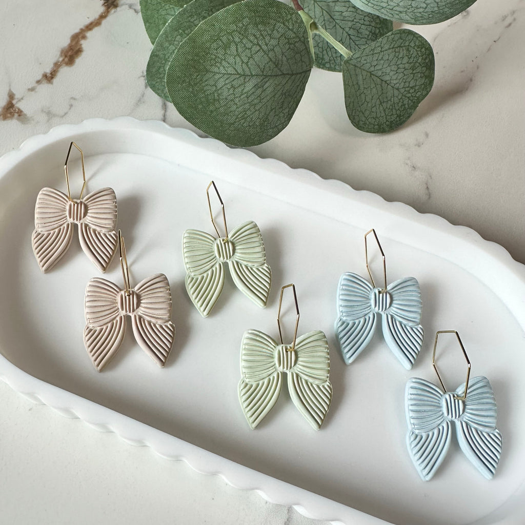 Tie It Your Way Bow Hoop Drop Earrings
