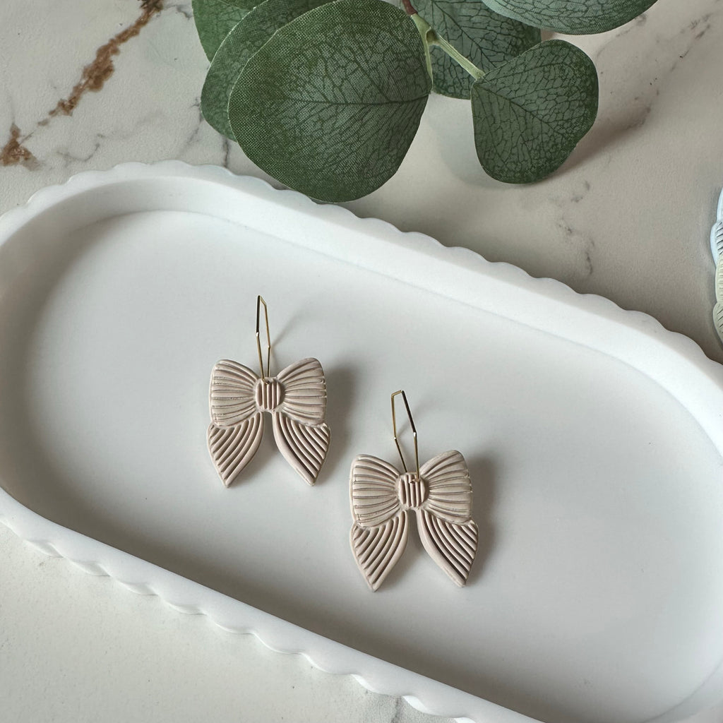 Tie It Your Way Bow Hoop Drop Earrings