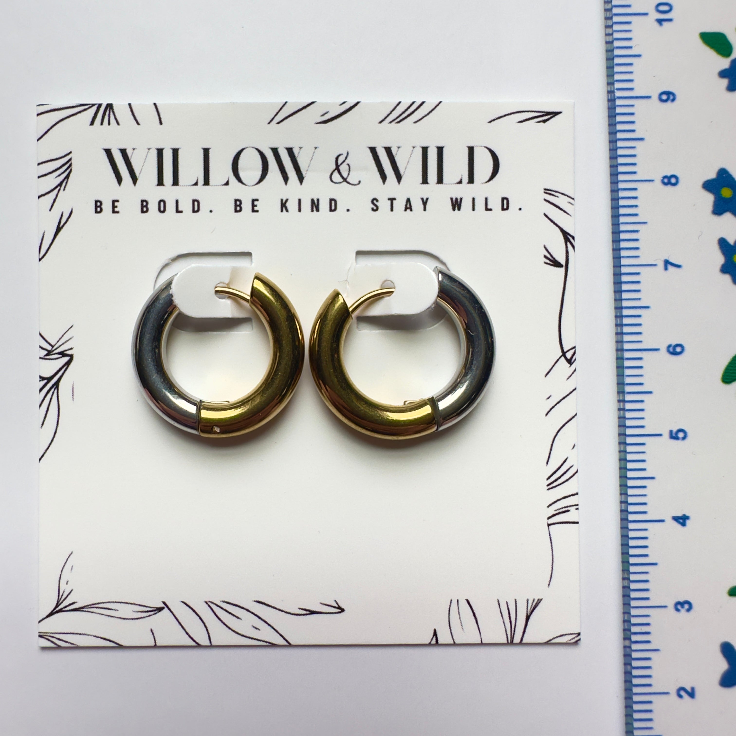 Mixed Metal Main Character Hoop Earrings