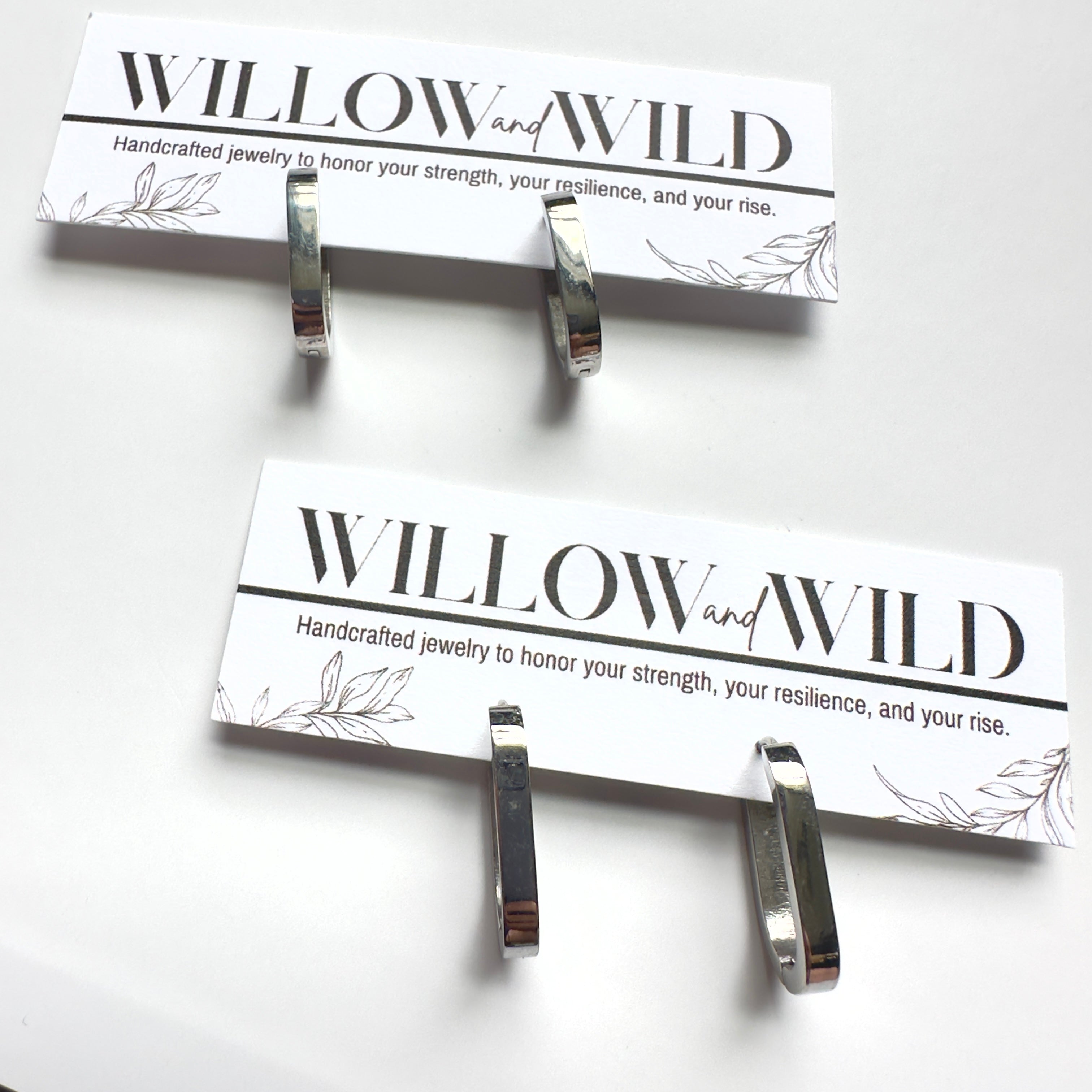 Modern Rectangle Interchangeable Charm Hoops